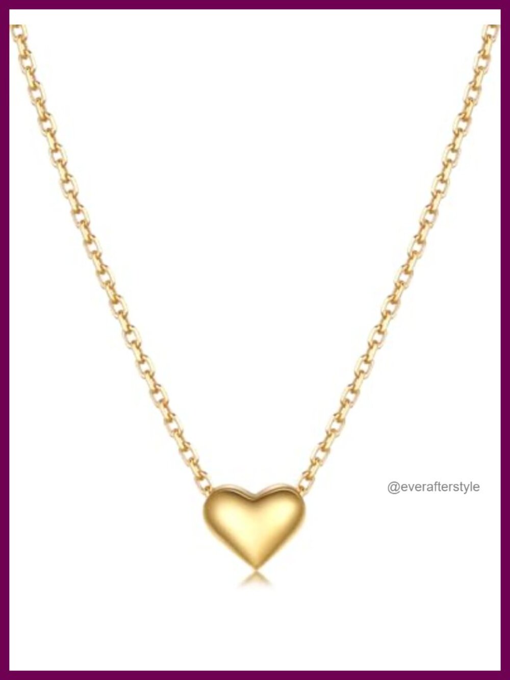 14K Gold Plated Heart Initial Necklace Dainty Pendant Gift for Women
